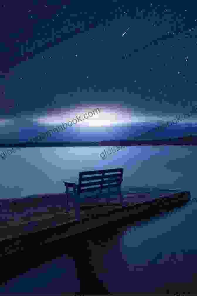 A Photograph Of A Park Bench Beneath A Starry Sky Park Bench On The Moon