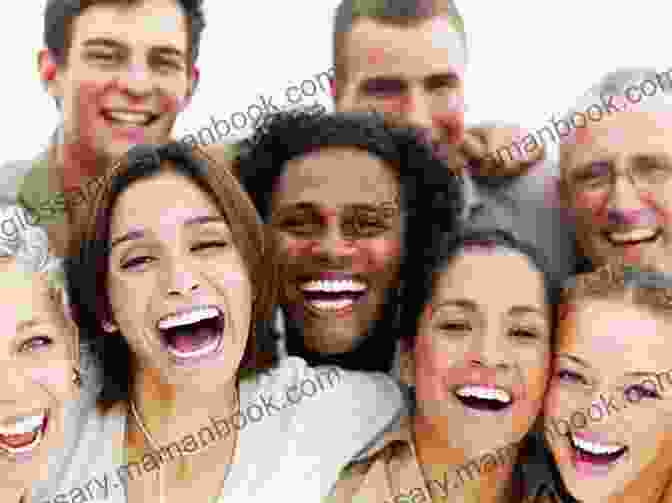 A Woman Embracing A Group Of People, Smiling And Laughing Through Her Eyes Behind Her Smile